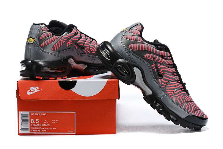 2021 Nike Air Max Plus Red Grey Black Running Shoes